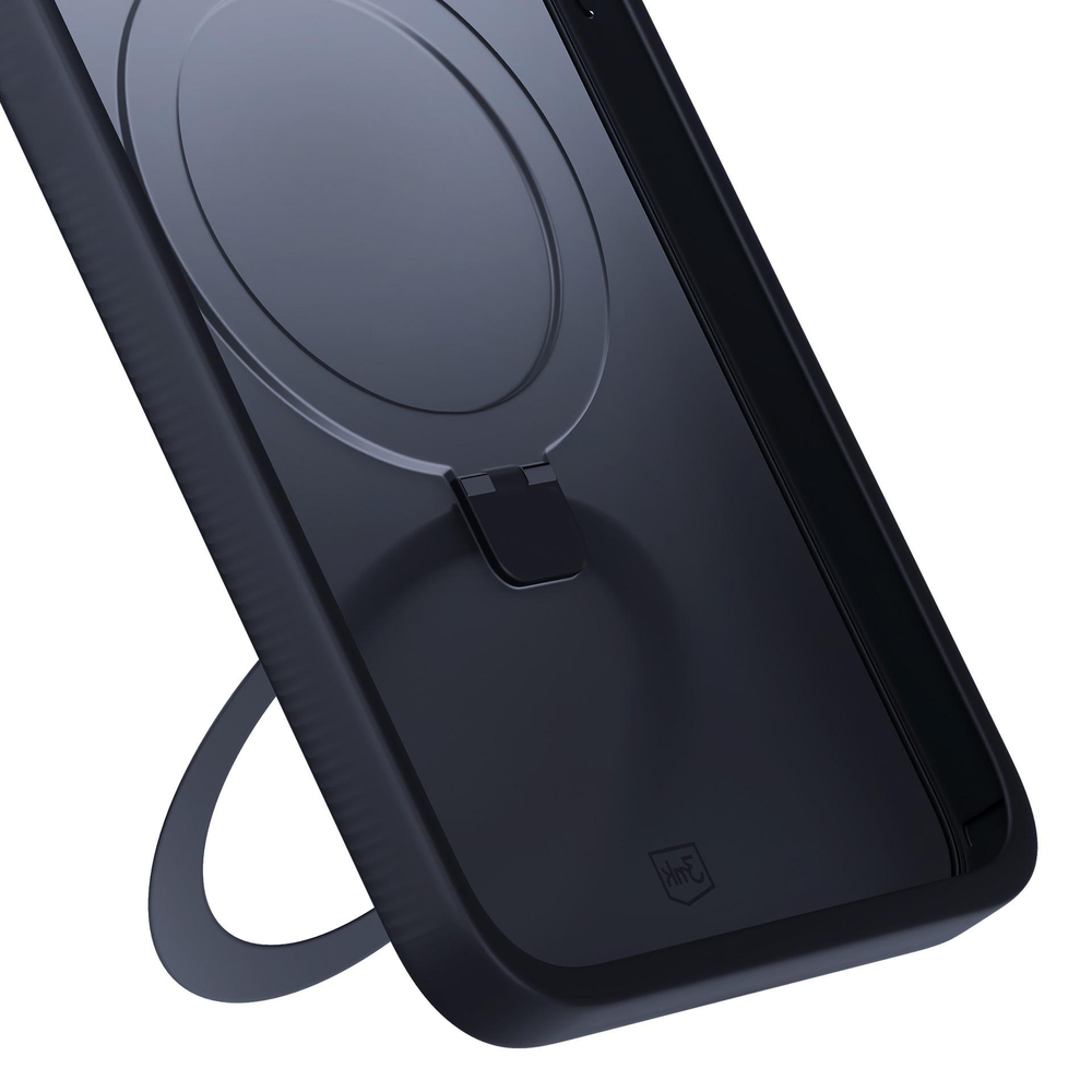 3mk Smoke Case Mag&Stand, skirtas Apple iPhone 12 pro max - juodas