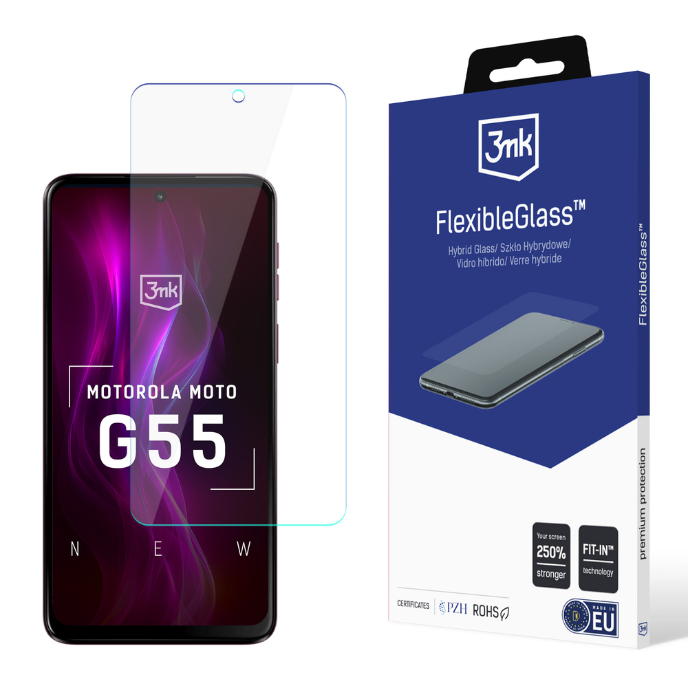 Hibridinis stiklas 3mk FlexibleGlass, skirtas Motorola Moto G55 5G