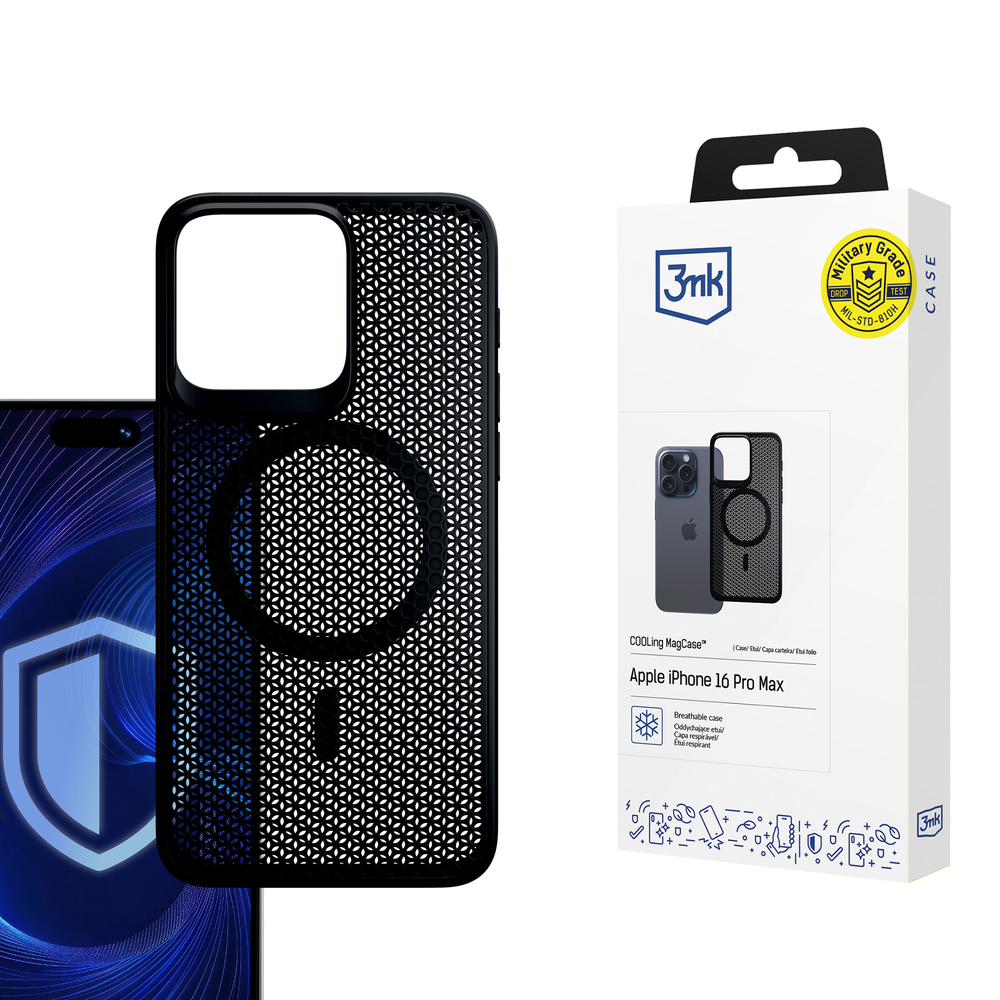 3mk COOLing MagCase dėklas, skirtas Apple iPhone 16 Pro Max - juodas