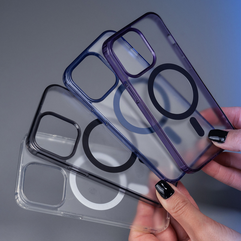 3mk Frosty MagCase mėlynas dėklas, skirtas Apple iPhone 14 Plus – skaidrus