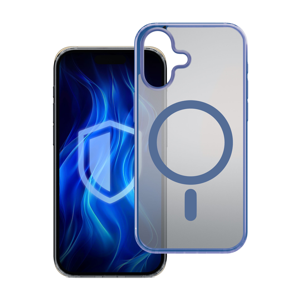 3mk Frosty MagCase mėlynas dėklas, skirtas Apple iPhone 16 Plus – skaidrus
