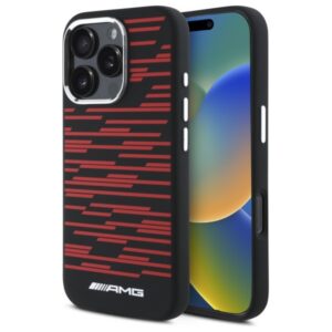 AMG MagSafe silikoninis dėklas iPhone 16 Pro – juodas