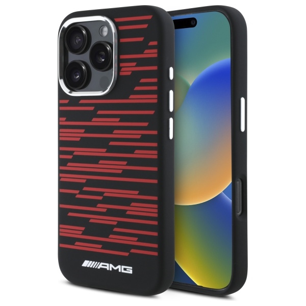 AMG MagSafe silikoninis dėklas iPhone 16 Pro – juodas