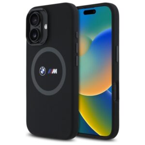 BMW M silikoninis MagSafe dėklas iPhone 16 – juodas