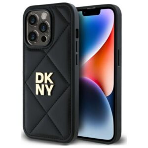 DKNY dygsniuotas dėklas iPhone 14 Pro – juodas