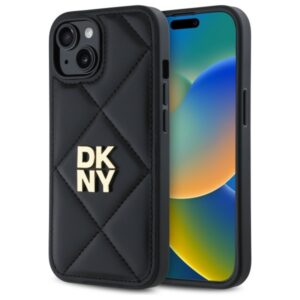 DKNY dygsniuotas dėklas iPhone 14 – juodas