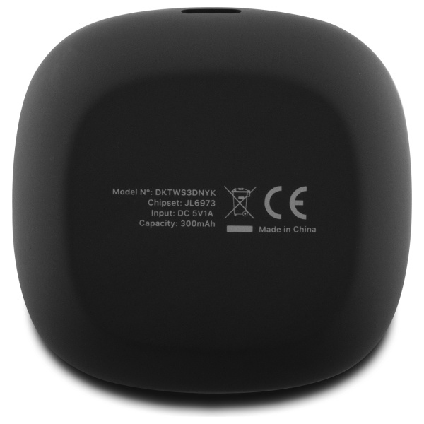 DKNY TWS BT 3D guminės matinės apdailos Bluetooth ausinės – juodos