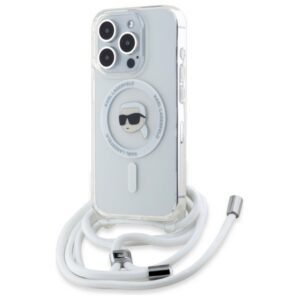 Karl Lagerfeld Crossbody MagSafe dėklas iPhone 16 Pro – skaidrus