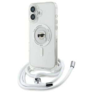 Karl Lagerfeld Crossbody MagSafe dėklas iPhone 16 – skaidrus