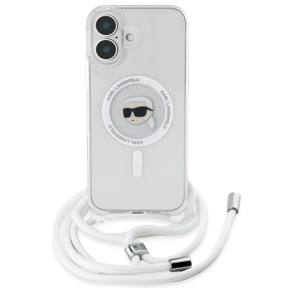 Karl Lagerfeld Crossbody MagSafe dėklas iPhone 16 – skaidrus