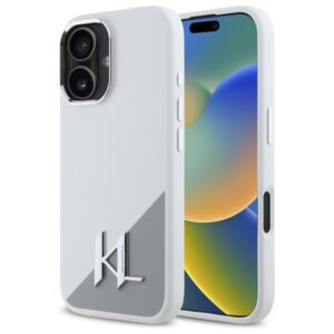 Karl Lagerfeld silikoninis MagSafe dėklas iPhone 16 – baltas