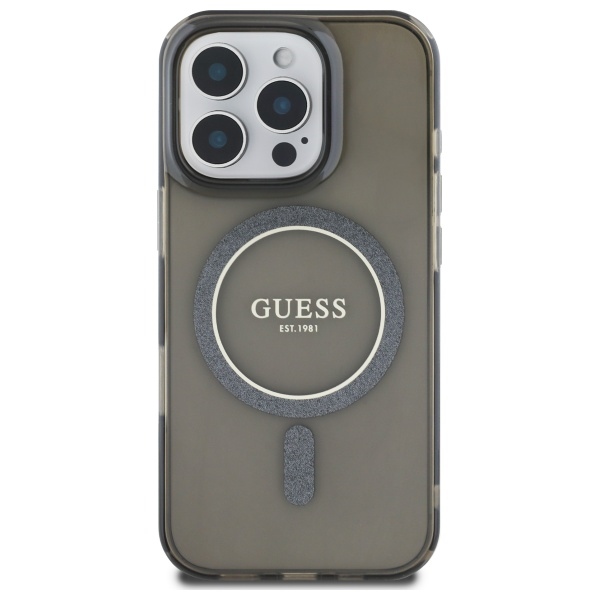 Guess MagSafe dėklas iPhone 16 Pro Max – juodas