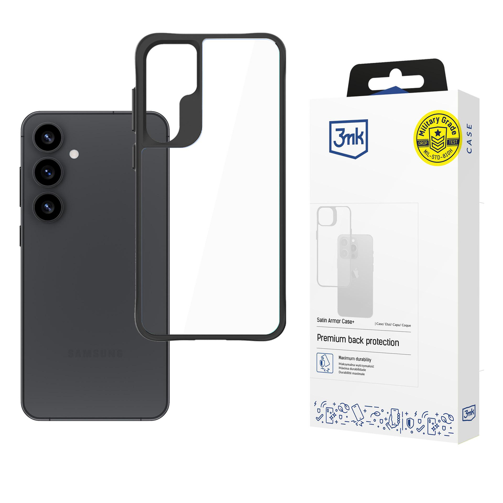 3mk Satin Armor Case+, skirtas Samsung Galaxy S25 - skaidrus