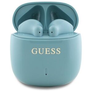 Guess Bluetooth ausinės GUTWSJ14ESGQ TWS + prijungimo stotelė turkio/turkio spalvos spausdintas klasikinis logotipas
