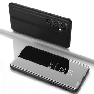 Samsung Galaxy S25 Clear View dėklas su atvartu – juodas