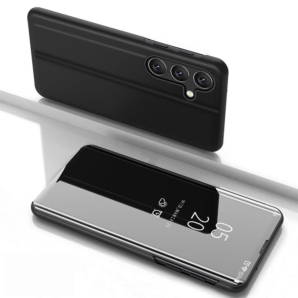Samsung Galaxy S25+ Clear View dėklas su atvartu – juodas