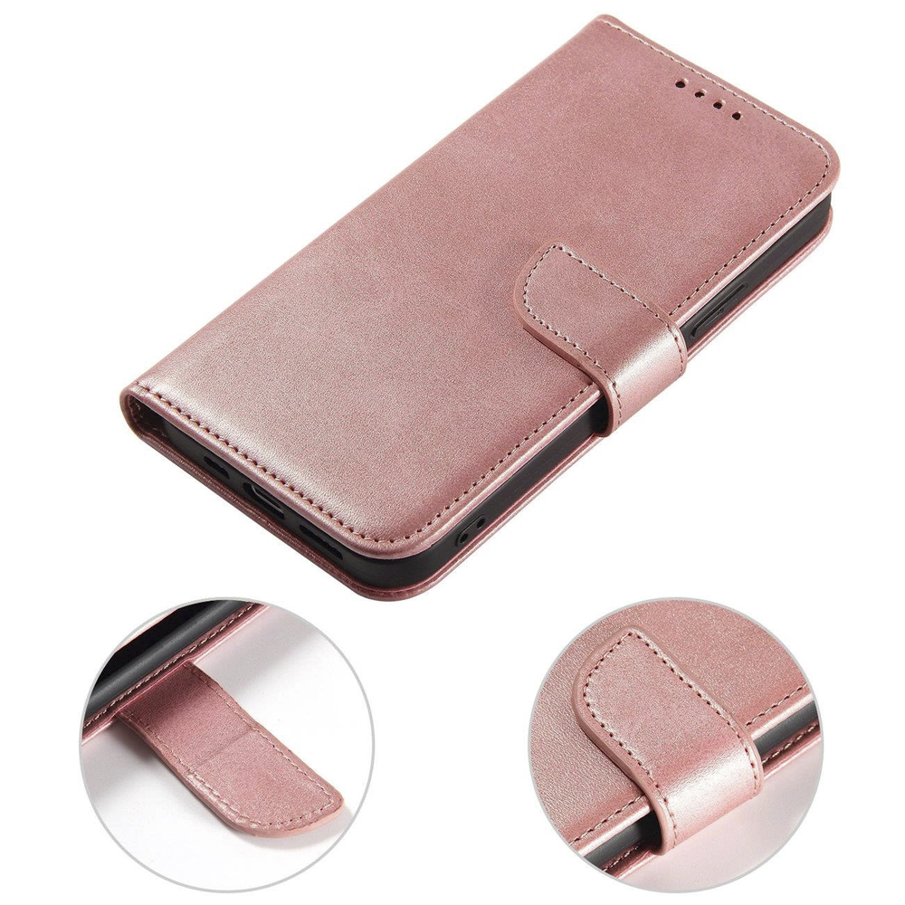 Magnetinis dėklas su atvartu Samsung Galaxy S25+ – rožinis