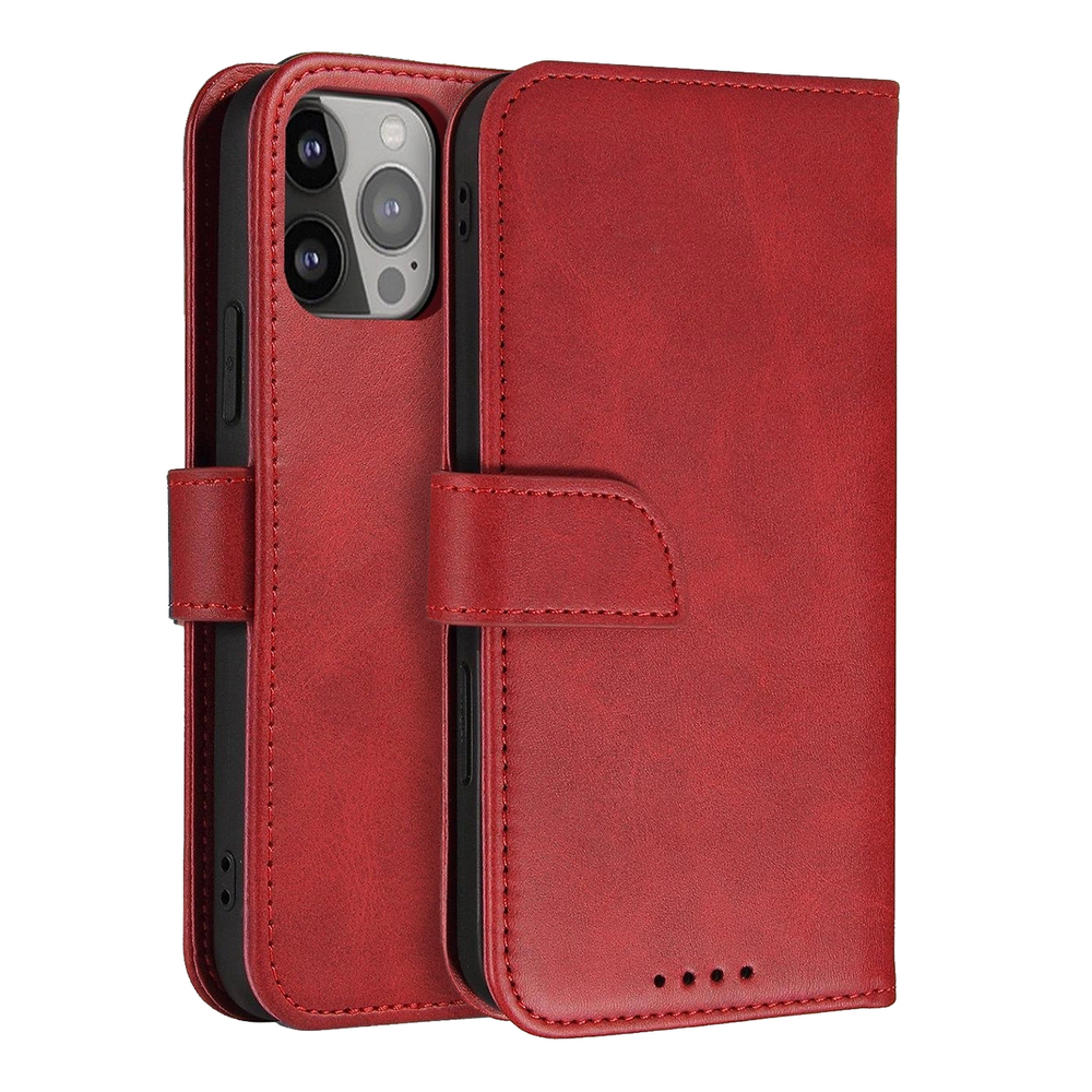 Magnetinis dėklas su atverčiamu dangteliu Samsung Galaxy S25+ – raudonas