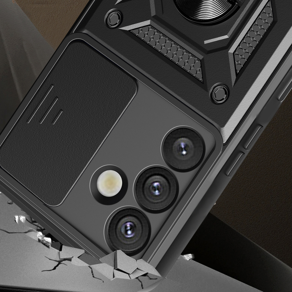 Hybrid Armor Camshield dėklas Samsung Galaxy S25+ – juodas