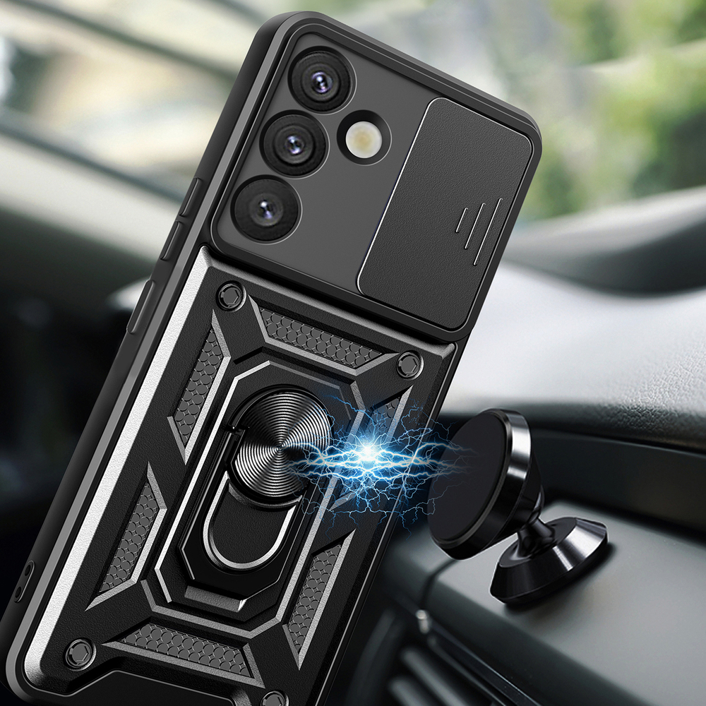 Hybrid Armor Camshield dėklas Samsung Galaxy S25+ – juodas