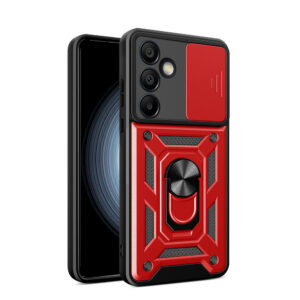 Hybrid Armor Camshield dėklas Galaxy S25+ – raudonas