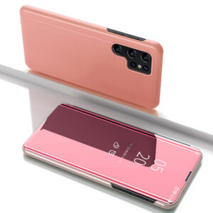 Samsung Galaxy S25 Ultra Clear View dėklas – rožinis