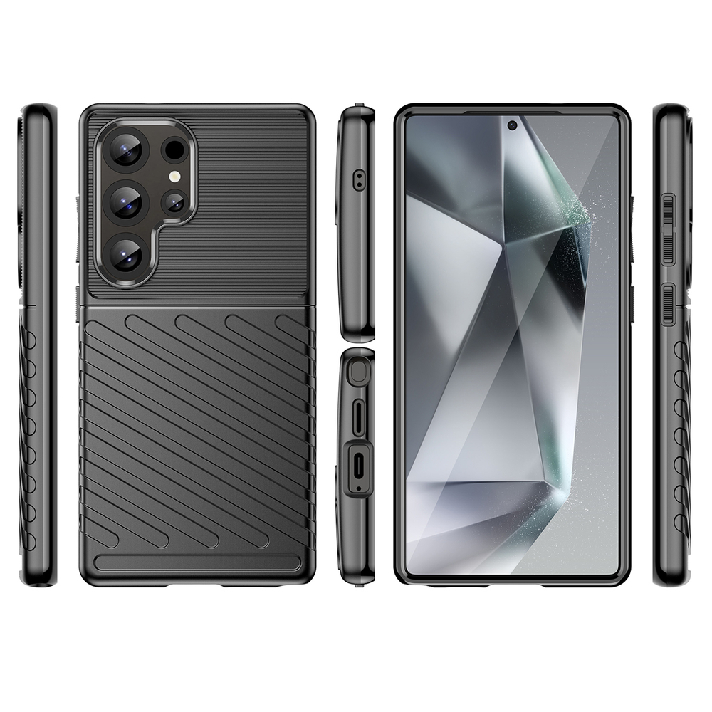 Thunder Case TPU dėklas Samsung Galaxy S25 Ultra – juodas