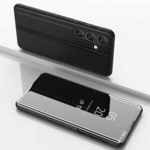 Samsung Galaxy S24 FE Clear View dėklas su atvartu – juodas