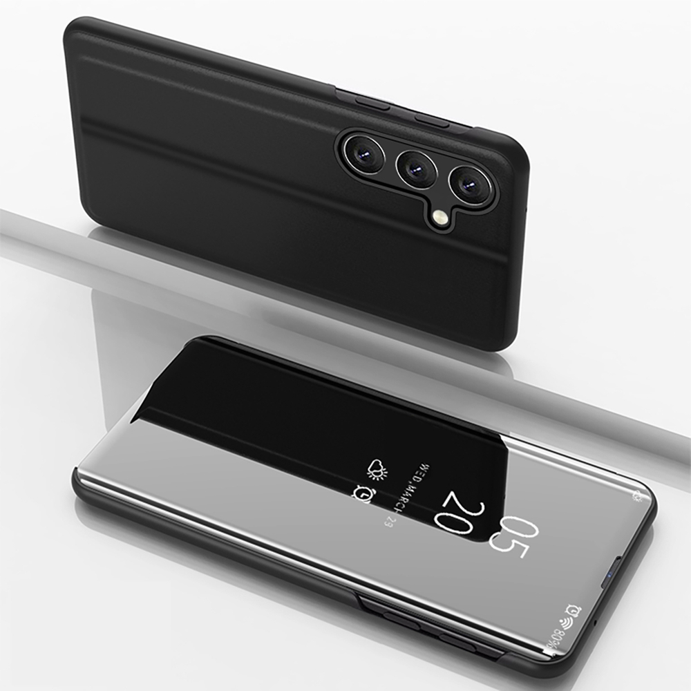 Samsung Galaxy S24 FE Clear View dėklas su atvartu – juodas