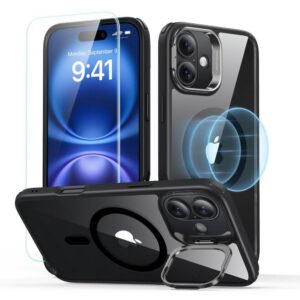 Dėklas ESR Classic Hybrid Kickstand HaloLock MagSafe iPhone 16 Plus, skaidrus/juodas