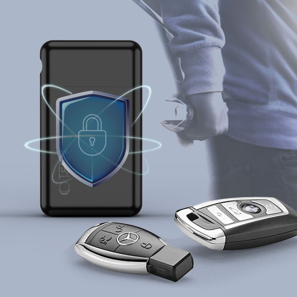 Dėklas automobilio raktui nuo RFID signalo Tech-Protect KLR200, juodas