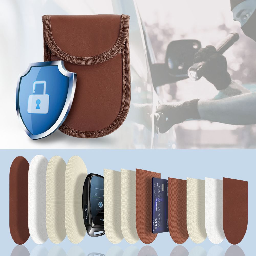 Dėklas automobilio raktui nuo RFID signalo Tech-Protect KLR100, espreso spalvos