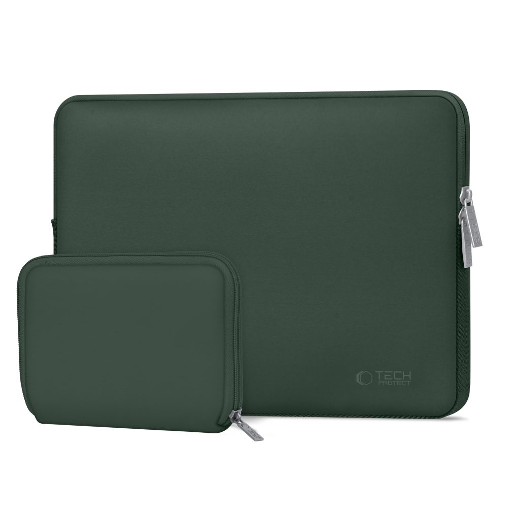 Dėklas Tech-Protect NeoSlim nešiojamajam kompiuteriui, 13-14 colių, tamsiai žalias