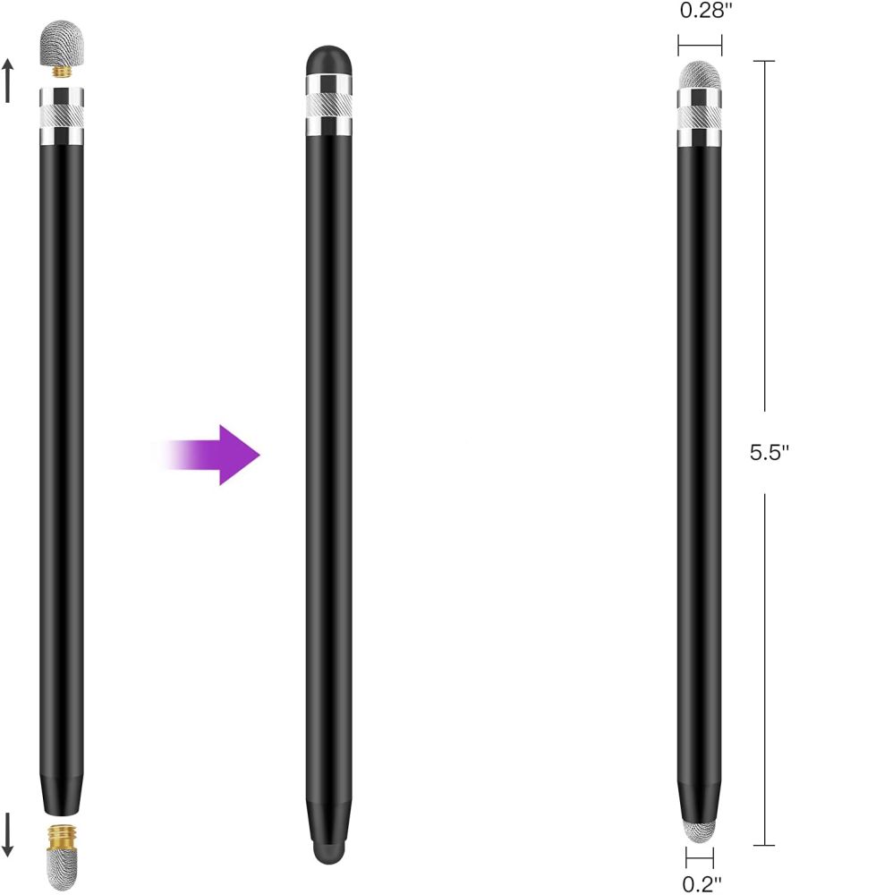 Jutiklinis rašiklis Tech-Protect USP100 4-Tip, violetinė/rožinė
