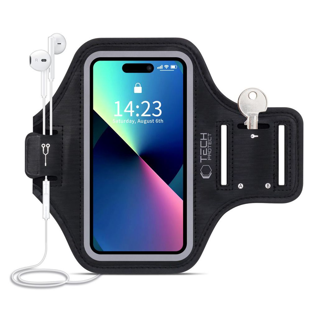 Sportinis dėklas ant rankos Tech-Protect M4 Universal Sport Armband, juodas