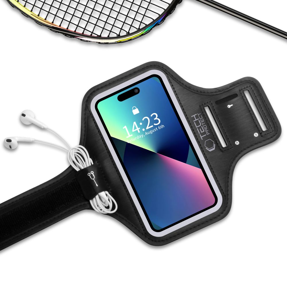 Sportinis dėklas ant rankos Tech-Protect M4 Universal Sport Armband, juodas
