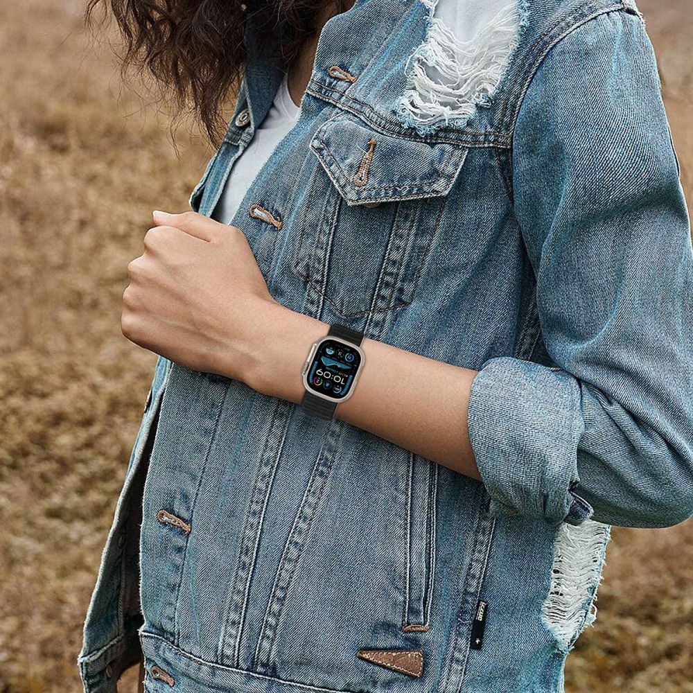 Dirželis Tech-Protect Nylon Apple Watch 8 / 9 / 10 / 11 / SE / Ultra (44 / 45 / 46 / 49 mm), juodas
