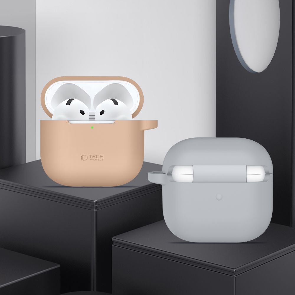 Dėklas Tech-Protect Silicone Hook Apple AirPods 4, alyvuogių žalias
