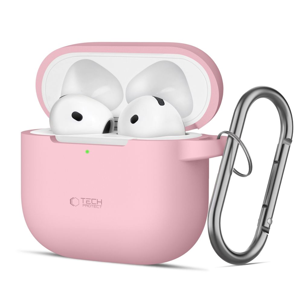 Dėklas Tech-Protect Silicone Hook Apple AirPods 4, dulsvai rožinis