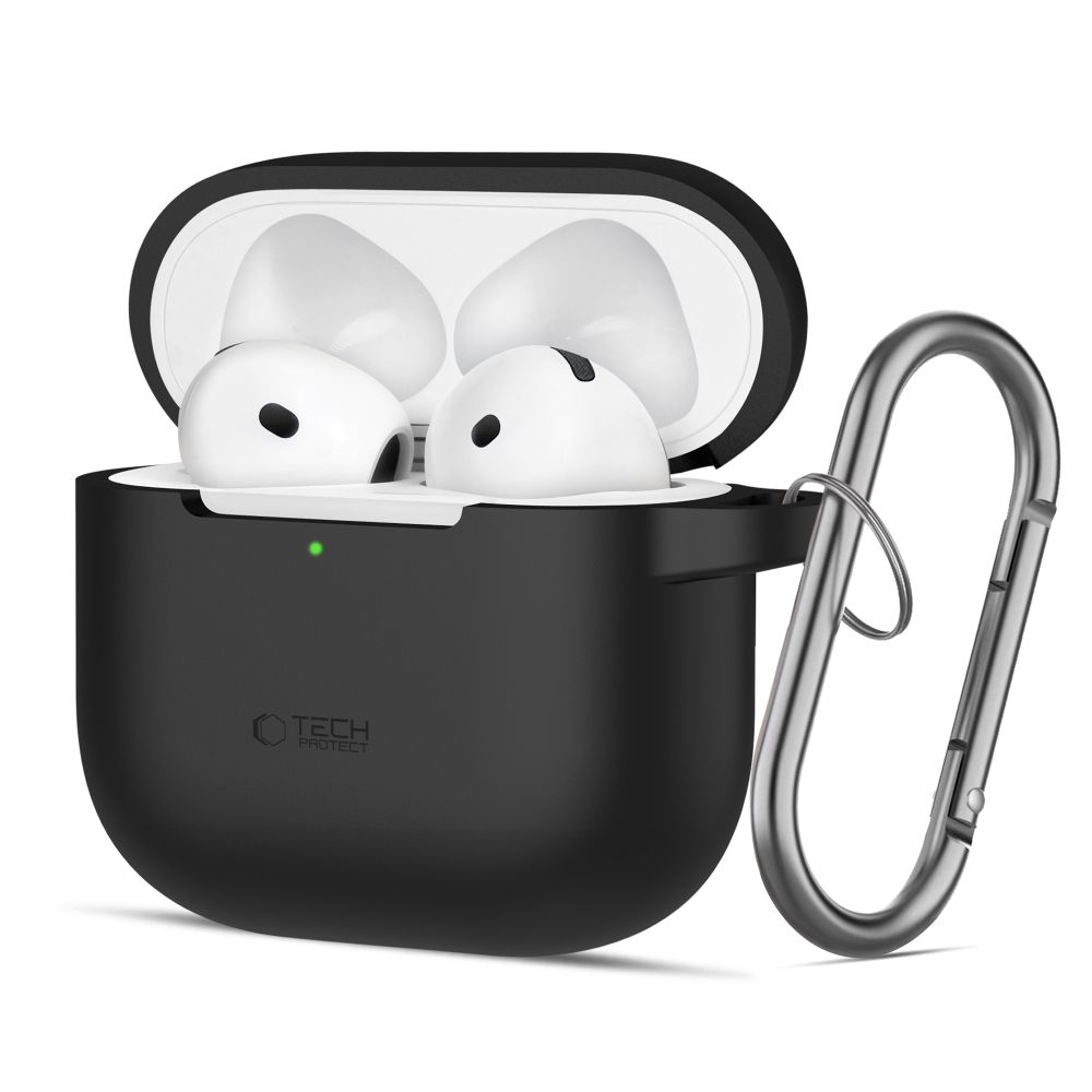 Dėklas Tech-Protect Silicone Hook Apple AirPods 4, juodas