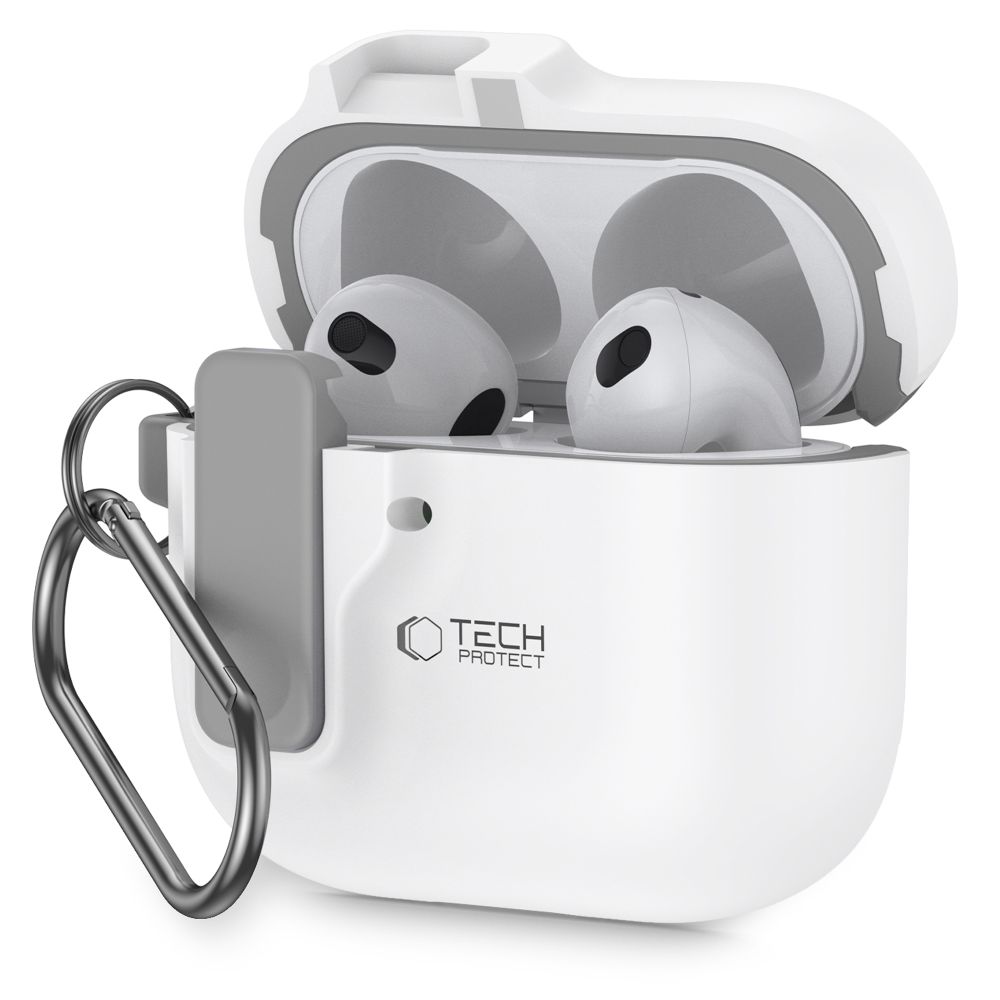 Dėklas Tech-Protect Slim Hook Apple AirPods 4, baltas