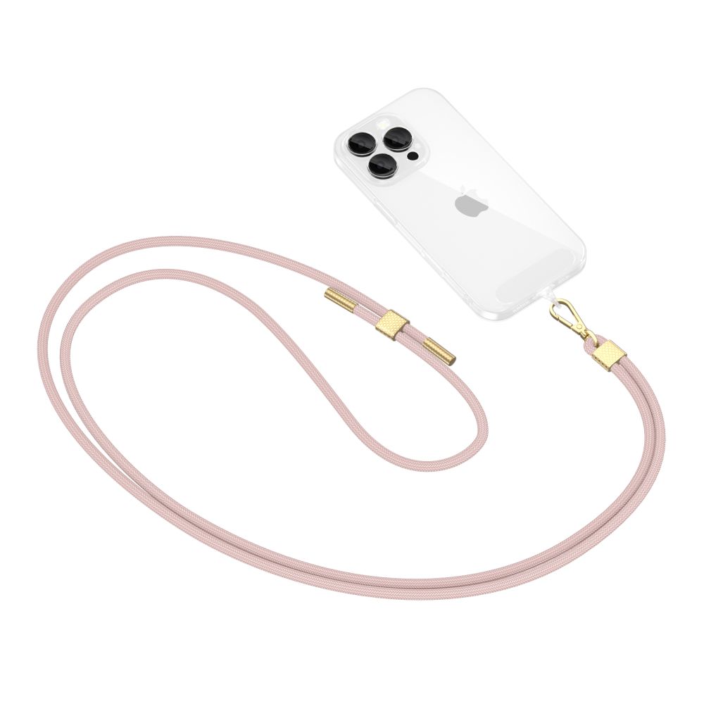 Dirželis Tech-Protect C2S Rope CrossBody, šviesiai rožinis/auksinis
