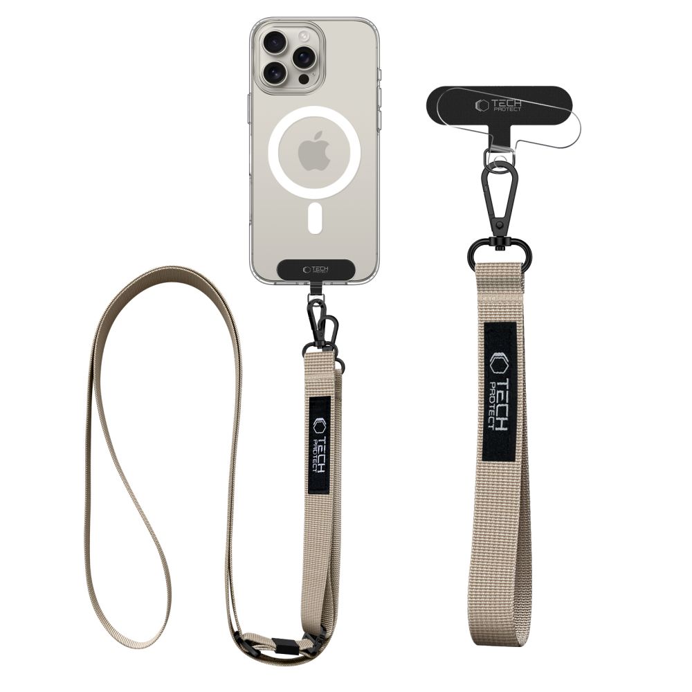 Dirželis Tech-Protect C6S Rope Crossbody, kreminis