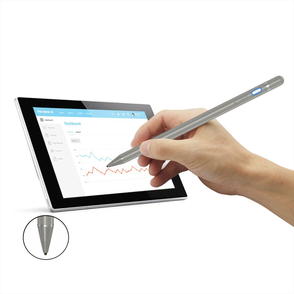 Jutiklinis rašiklis Tech-Protect Active Stylus Pen, titano spalvos
