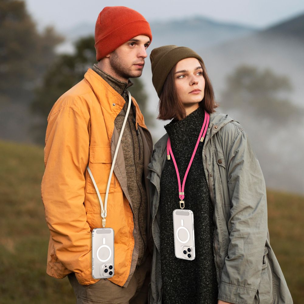 Dirželis Tech-Protect C7S CrossBody, ryškiai rožinis/auksinis