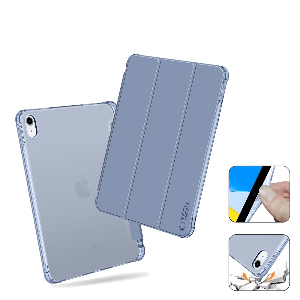 Dėklas Tech-Protect SC Pen Hybrid iPad 10.9" (2022) / iPad 11" (2025), skaidriai mėlynas