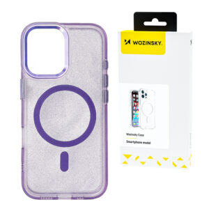 Wozinsky Glitter MagSafe dėklas S25 Ultra – violetinis