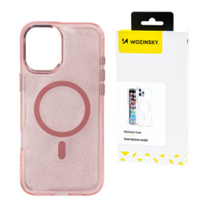 Wozinsky Glitter MagSafe dėklas Galaxy S25+ – rožinis