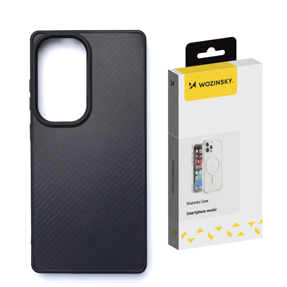 Wozinsky anglies pluošto MagSafe dėklas Galaxy S25+ – juodas