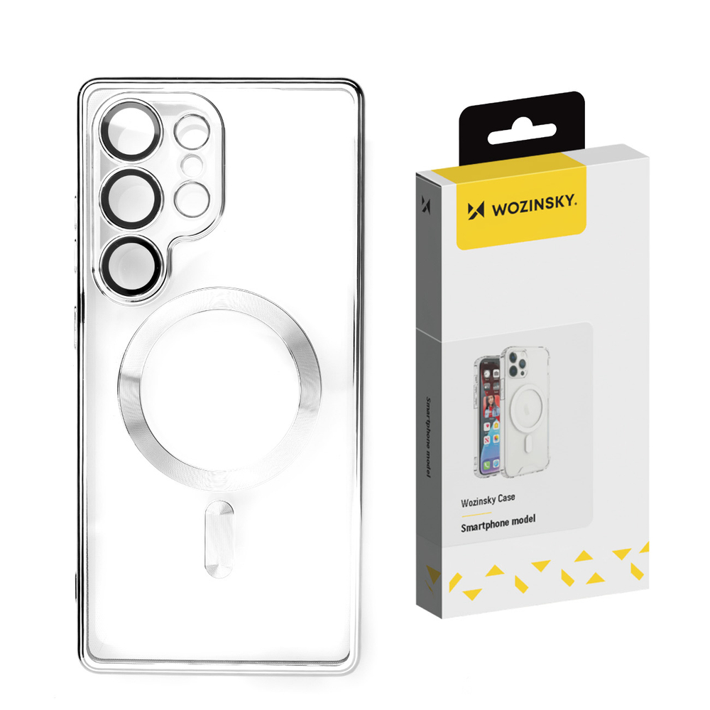 Wozinsky MagSafe dėklas Samsung Galaxy S25+ – sidabrinis